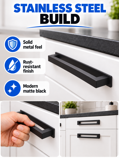 🏠 Home Upgrade Deal – 8×6″ Self-Adhesive Sliding Door Handles 🖤 Easy-Install Cabinet Pulls for Cupboards, Closets & Furniture ✨