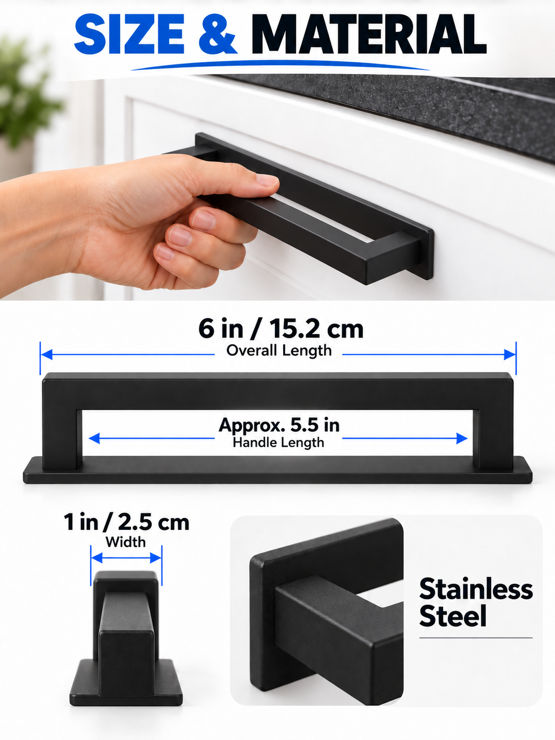 🏠 Home Upgrade Deal – 8×6″ Self-Adhesive Sliding Door Handles 🖤 Easy-Install Cabinet Pulls for Cupboards, Closets & Furniture ✨