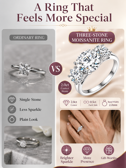 💎 Luxury Engagement Ring 💍✨ Elegant 18K Gold Plated Moissanite Wedding Promise Ring for Women