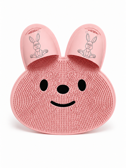 🦶🫧 Foot Cleaning Mat 🐰 Soft Silicone Exfoliating Shower Mat with Massage Bristles & Non Slip Suction Cups