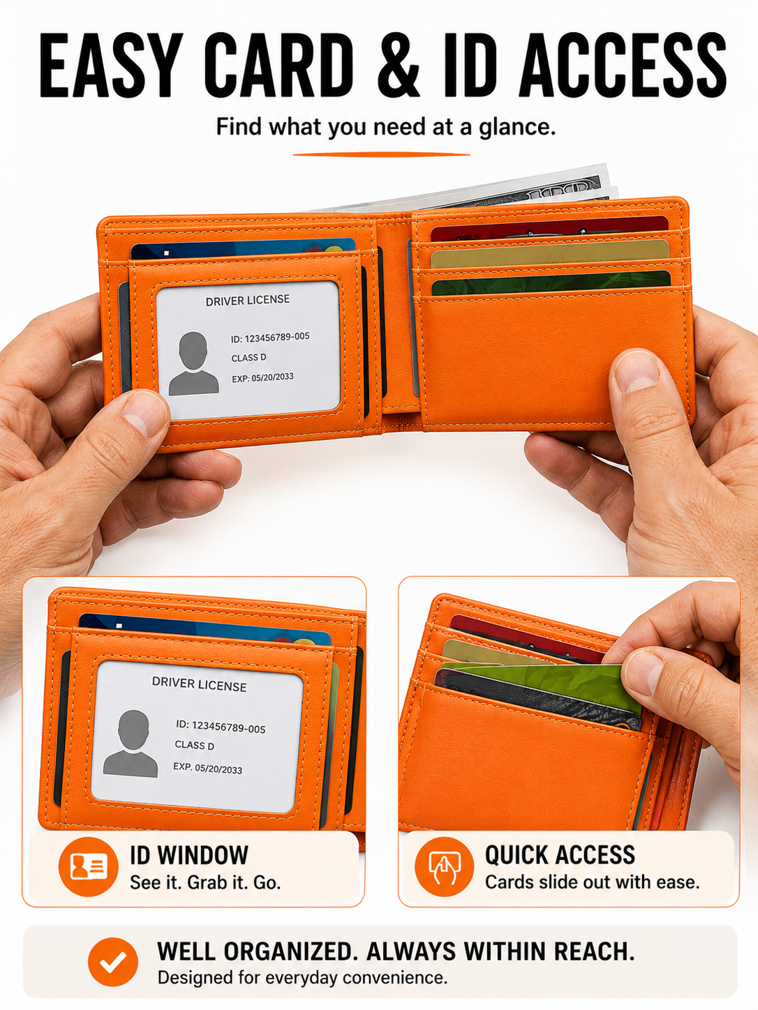 💼 Premium Slim Wallet 🎁🖤 RFID Blocking Leather Bifold Card Holder with Carbon Fiber Design Compact Front Pocket Money Clip