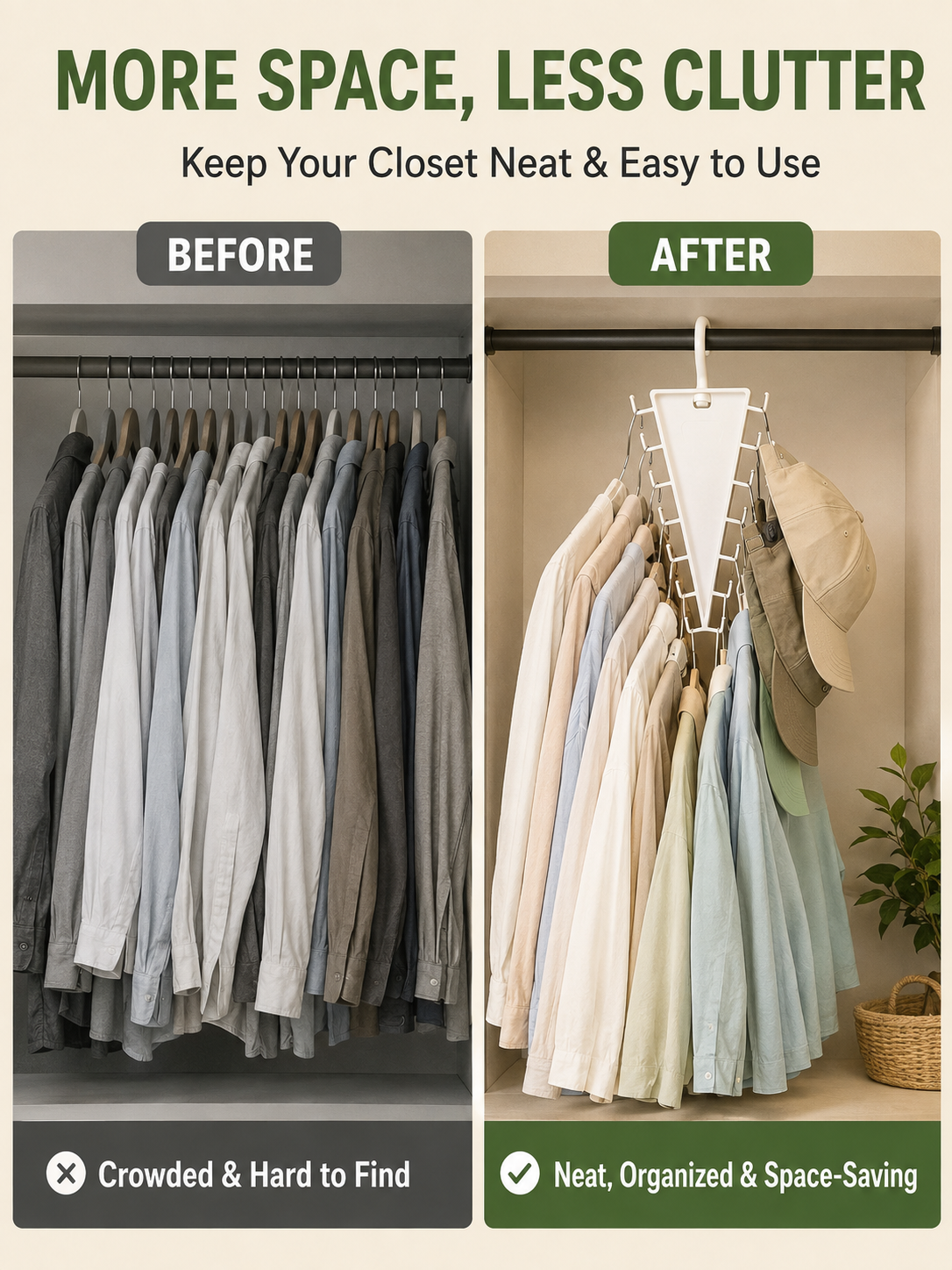 🧥👜 Space Saving Clothes Hangers 👚 Multifunctional Non Slip Wardrobe Organizers for Shirts Pants Skirts Scarves & Bags