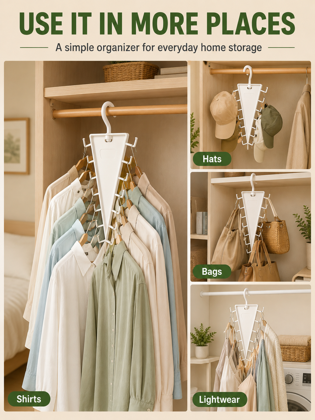 🧥👜 Space Saving Clothes Hangers 👚 Multifunctional Non Slip Wardrobe Organizers for Shirts Pants Skirts Scarves & Bags
