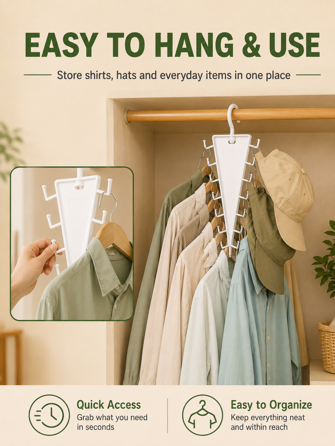 🧥👜 Space Saving Clothes Hangers 👚 Multifunctional Non Slip Wardrobe Organizers for Shirts Pants Skirts Scarves & Bags