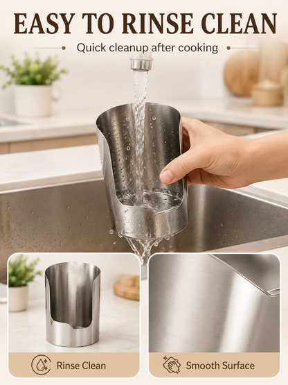 🥄🫕 Smart Kitchen Utensil Holder 🍳 Heavy Duty Stainless Steel Pot Lid & Spoon Rack with Space Saving Countertop Storage