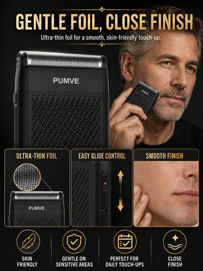 💙 Premium Mini Electric Shaver 🪒 Compact USB C Cordless Foil Razor for Smooth Facial Grooming Travel & Daily Self Care