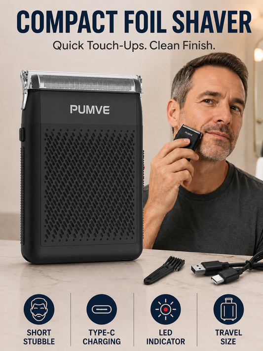 💙 Premium Mini Electric Shaver 🪒 Compact USB C Cordless Foil Razor for Smooth Facial Grooming Travel & Daily Self Care