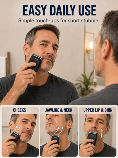 💙 Premium Mini Electric Shaver 🪒 Compact USB C Cordless Foil Razor for Smooth Facial Grooming Travel & Daily Self Care