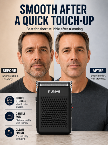 💙 Premium Mini Electric Shaver 🪒 Compact USB C Cordless Foil Razor for Smooth Facial Grooming Travel & Daily Self Care