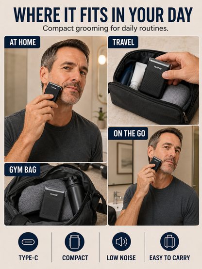 💙 Premium Mini Electric Shaver 🪒 Compact USB C Cordless Foil Razor for Smooth Facial Grooming Travel & Daily Self Care