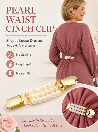 👗 Elegant Sweater Chain 💎 Stylish Pearl Clip On Chain with Golden Duck Buckle for Dresses Cardigans & Clothing