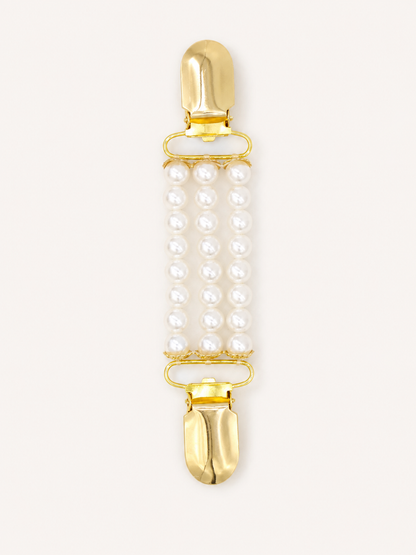 👗 Elegant Sweater Chain 💎 Stylish Pearl Clip On Chain with Golden Duck Buckle for Dresses Cardigans & Clothing