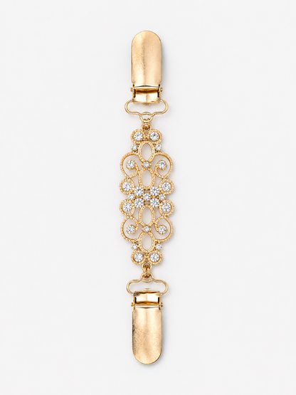 👗 Elegant Sweater Chain 💎 Stylish Pearl Clip On Chain with Golden Duck Buckle for Dresses Cardigans & Clothing