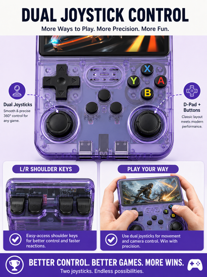 🎮 Retro Handheld Game Console 🕹️🔥 Portable 3.5 Inch IPS Gaming Device with 3000mAh Battery