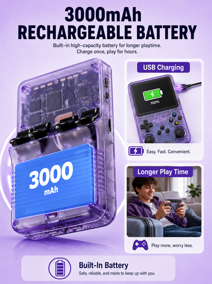 🎮 Retro Handheld Game Console 🕹️🔥 Portable 3.5 Inch IPS Gaming Device with 3000mAh Battery