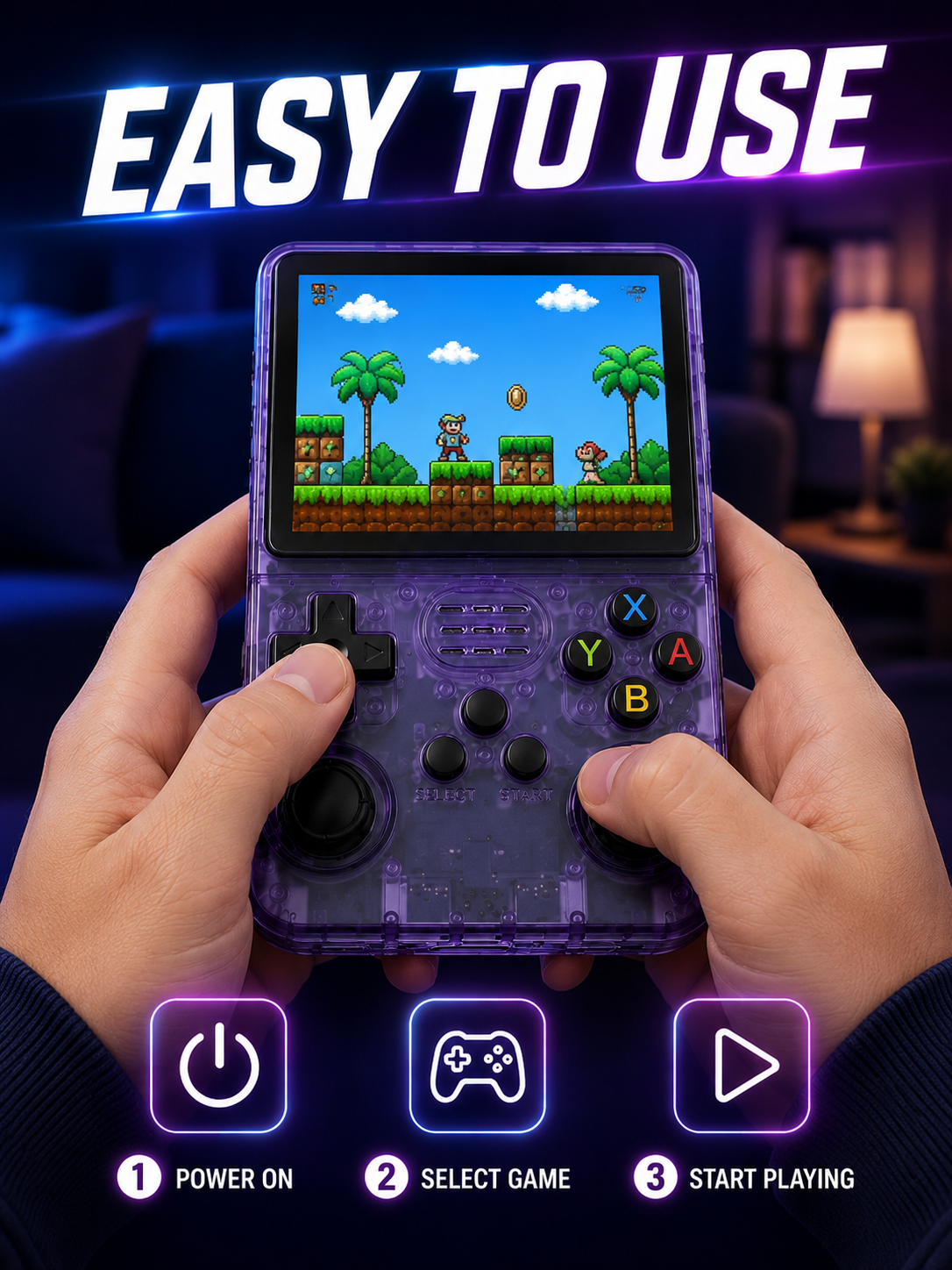 🎮 Retro Handheld Game Console 🕹️🔥 Portable 3.5 Inch IPS Gaming Device with 3000mAh Battery
