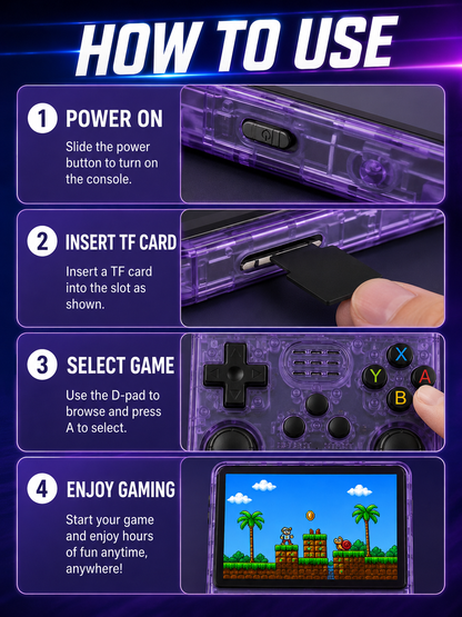 🎮 Retro Handheld Game Console 🕹️🔥 Portable 3.5 Inch IPS Gaming Device with 3000mAh Battery