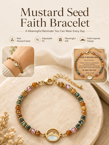 🔥 BEST SELLER ✨ Faith Grain Charm Wristlet 💛 Matthew 17:20 Inspired · Mountain-Moving Belief Keepsake 🙏
