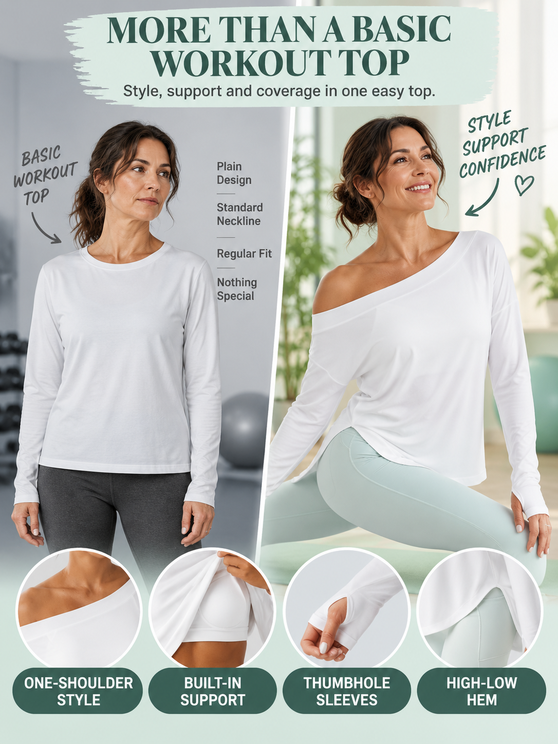 🔥 Activewear Deal – Asymmetrical Long-Sleeve Training Top 🧘‍♀️ Built-In Support & Quick-Dry Comfort for Yoga, Gym & Everyday Moves 💪