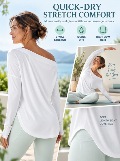 🔥 Activewear Deal – Asymmetrical Long-Sleeve Training Top 🧘‍♀️ Built-In Support & Quick-Dry Comfort for Yoga, Gym & Everyday Moves 💪