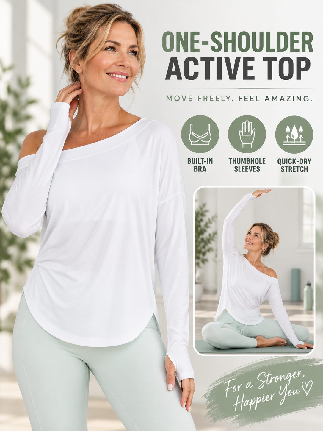 🔥 Activewear Deal – Asymmetrical Long-Sleeve Training Top 🧘‍♀️ Built-In Support & Quick-Dry Comfort for Yoga, Gym & Everyday Moves 💪