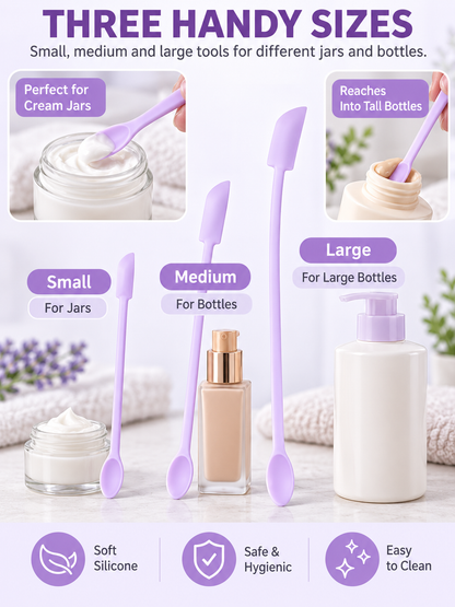✨ Beauty Tool Deal – 3-Piece Silicone Jar Applicators 💄 Easy Scoop & Scrape for Skincare, Makeup & Creams 🧴
