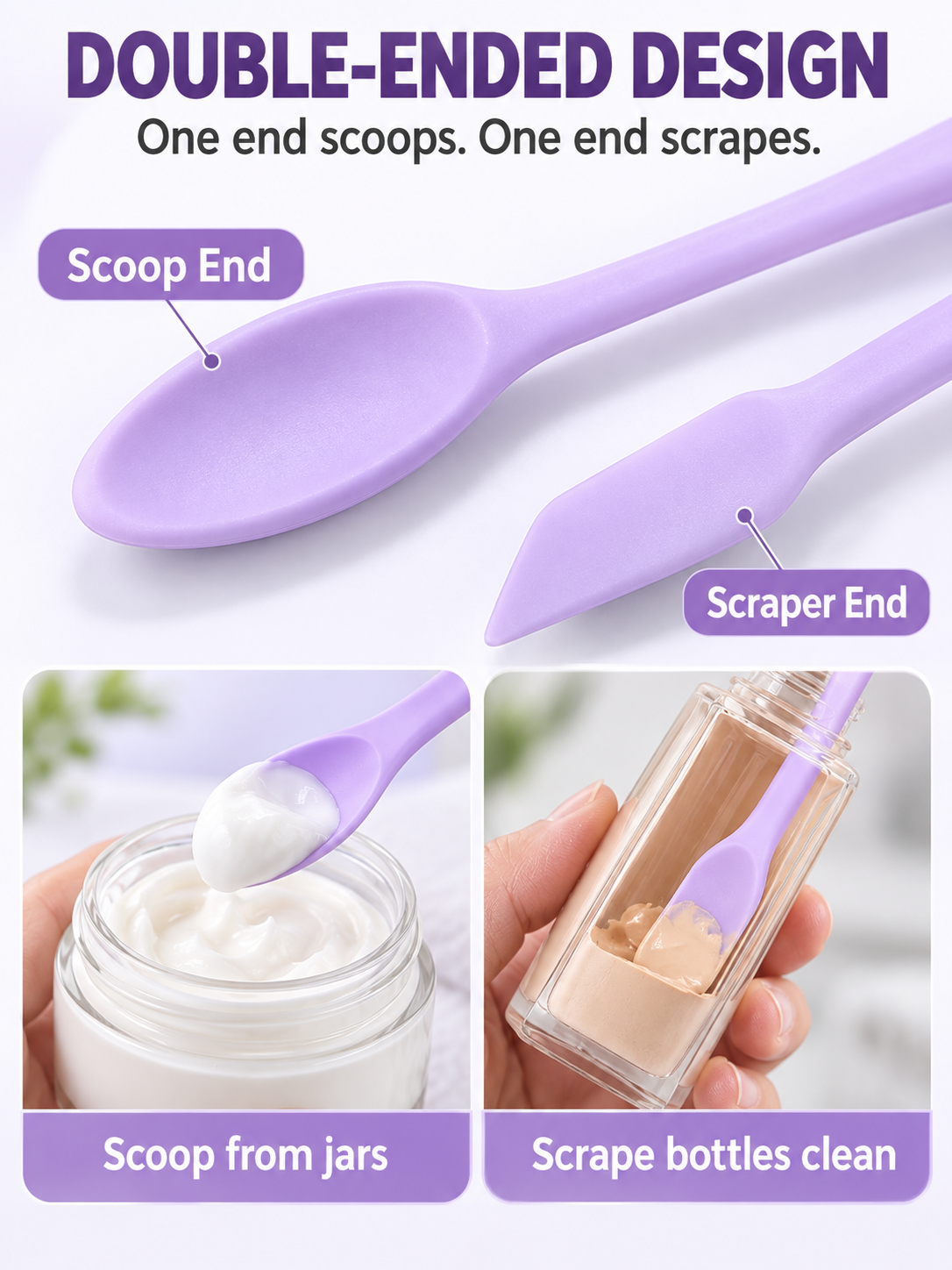 ✨ Beauty Tool Deal – 3-Piece Silicone Jar Applicators 💄 Easy Scoop & Scrape for Skincare, Makeup & Creams 🧴