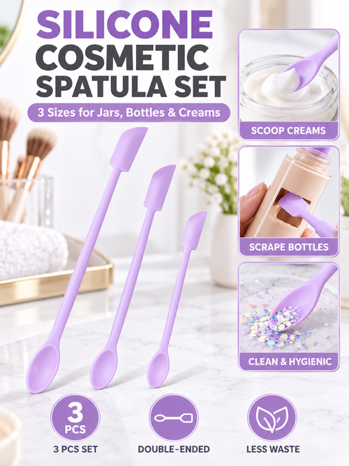 ✨ Beauty Tool Deal – 3-Piece Silicone Jar Applicators 💄 Easy Scoop & Scrape for Skincare, Makeup & Creams 🧴