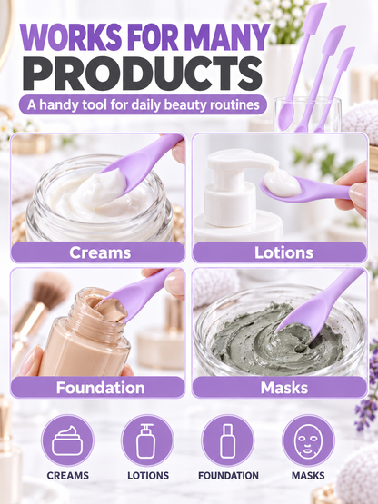 ✨ Beauty Tool Deal – 3-Piece Silicone Jar Applicators 💄 Easy Scoop & Scrape for Skincare, Makeup & Creams 🧴