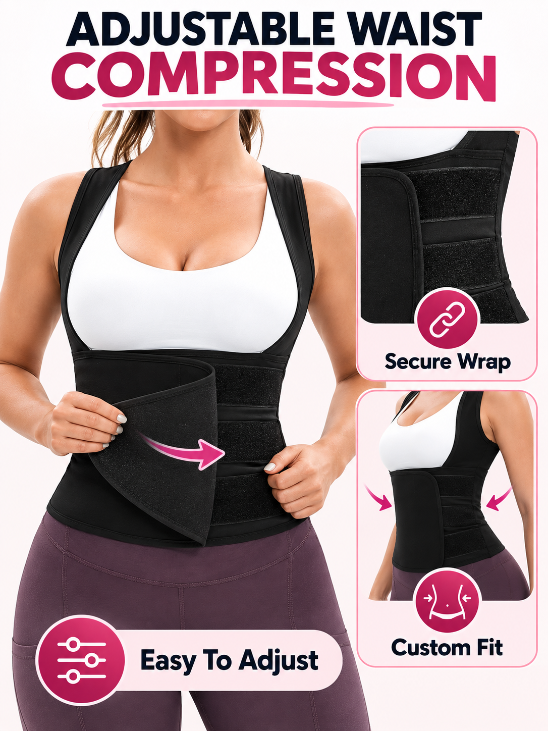 🔥 Fitness Deal – Women's Zip-Up Sculpting Vest 💪 Snug Support & Flexible Comfort for Gym, Running & Training 🏃‍♀️