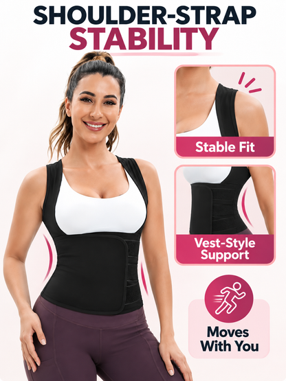 🔥 Fitness Deal – Women's Zip-Up Sculpting Vest 💪 Snug Support & Flexible Comfort for Gym, Running & Training 🏃‍♀️