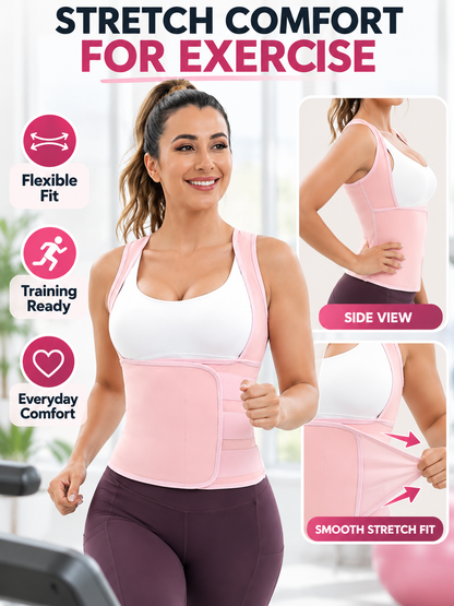 🔥 Fitness Deal – Women's Zip-Up Sculpting Vest 💪 Snug Support & Flexible Comfort for Gym, Running & Training 🏃‍♀️
