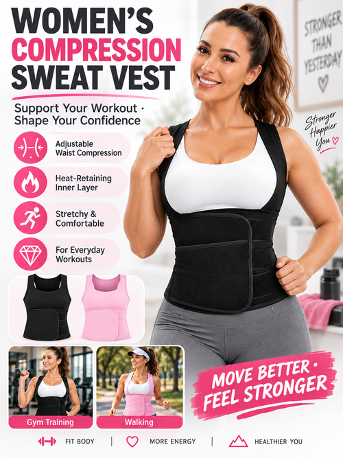 🔥 Fitness Deal – Women's Zip-Up Sculpting Vest 💪 Snug Support & Flexible Comfort for Gym, Running & Training 🏃‍♀️