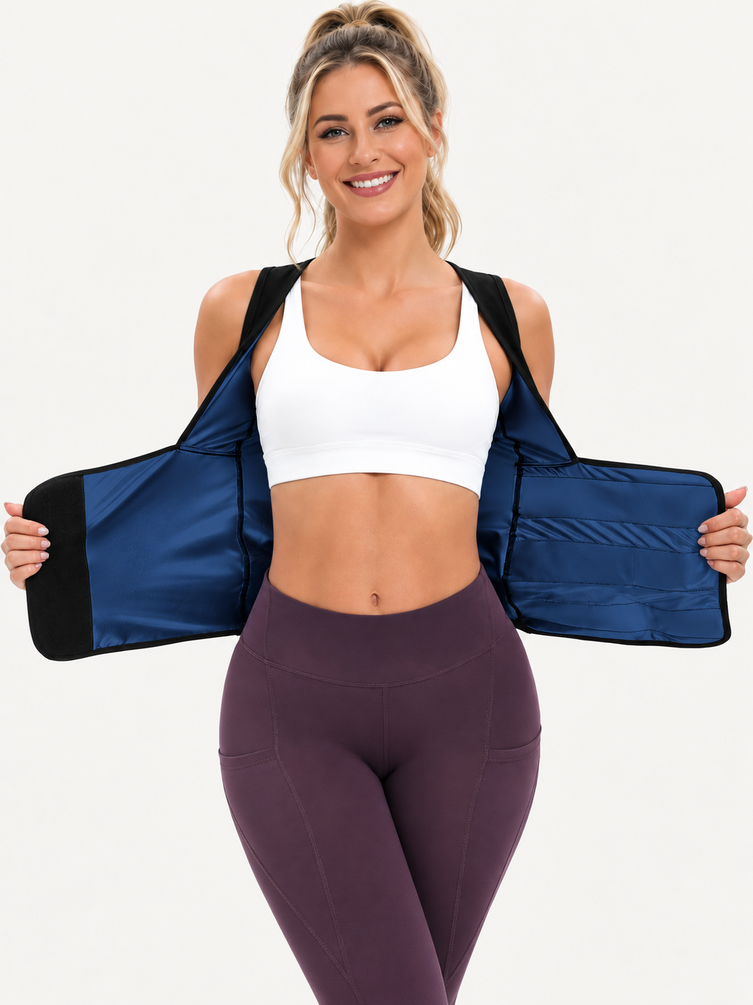 🔥 Fitness Deal – Women's Zip-Up Sculpting Vest 💪 Snug Support & Flexible Comfort for Gym, Running & Training 🏃‍♀️