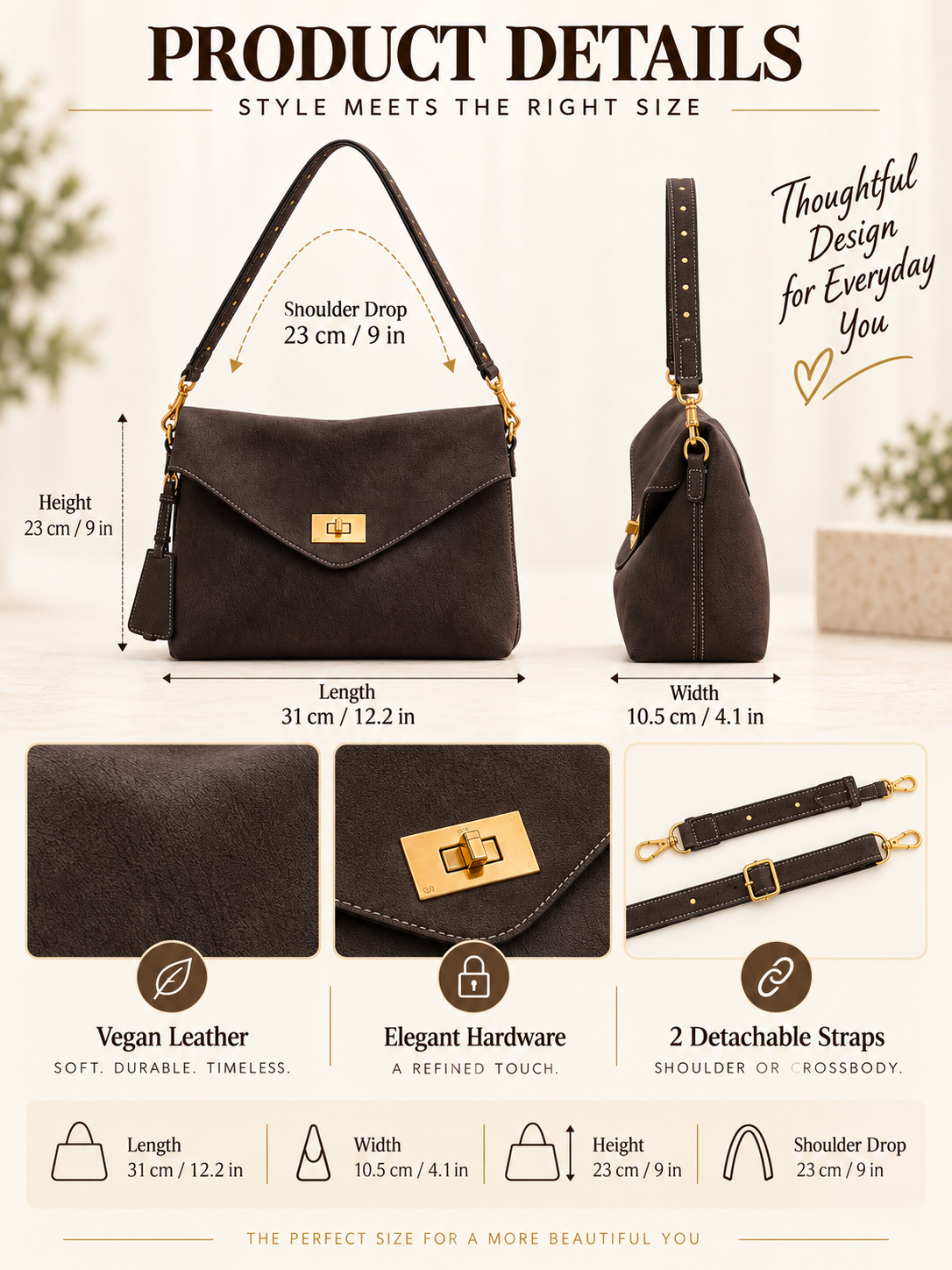 👜 Style Deal –💫 Chic Vegan Leather Envelope Crossbody Bag ✨