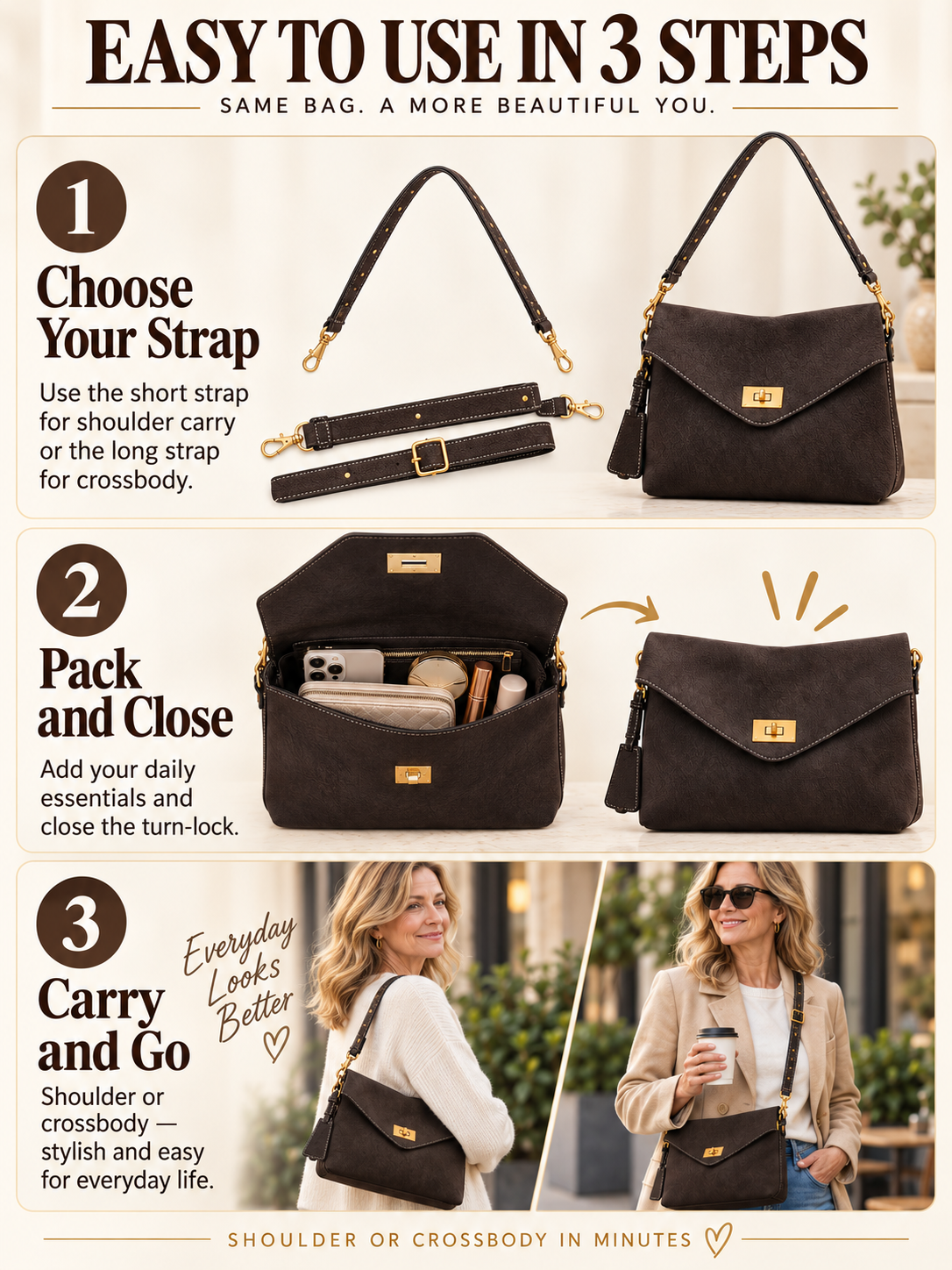 👜 Style Deal –💫 Chic Vegan Leather Envelope Crossbody Bag ✨