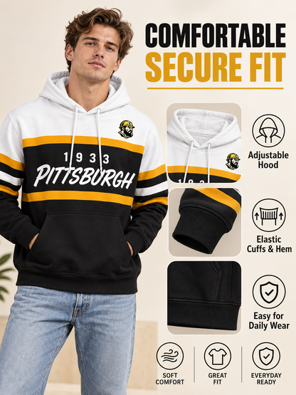 🏈 Game Day Deal – Retro Colorblock Fan Hoodie 🔥 Cozy Long-Sleeve Streetwear for Sports Days & Everyday Looks 👟