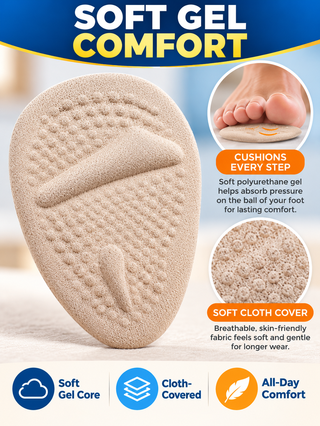 ✨ Comfort Deal – Soft Forefoot Shoe Cushions 👣 Everyday Support for Office, Walking & Long Hours 💕