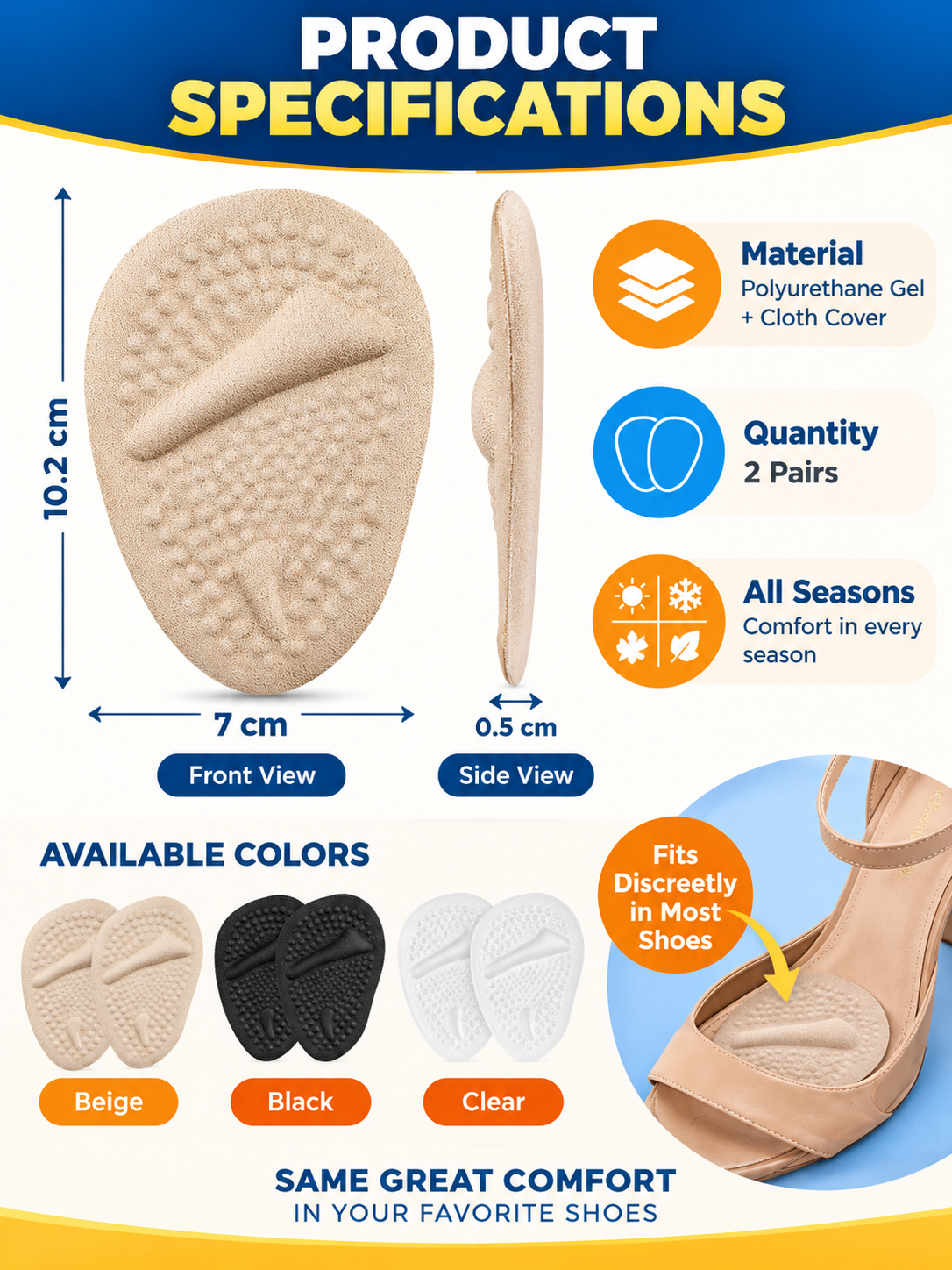 ✨ Comfort Deal – Soft Forefoot Shoe Cushions 👣 Everyday Support for Office, Walking & Long Hours 💕