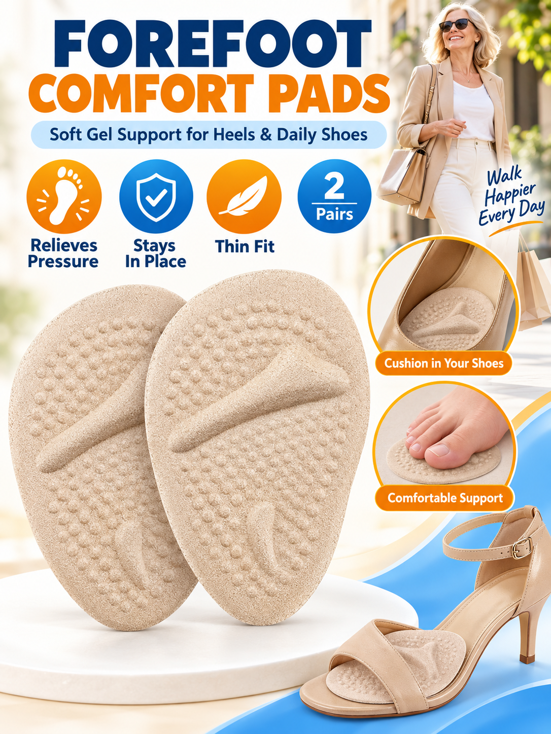✨ Comfort Deal – Soft Forefoot Shoe Cushions 👣 Everyday Support for Office, Walking & Long Hours 💕