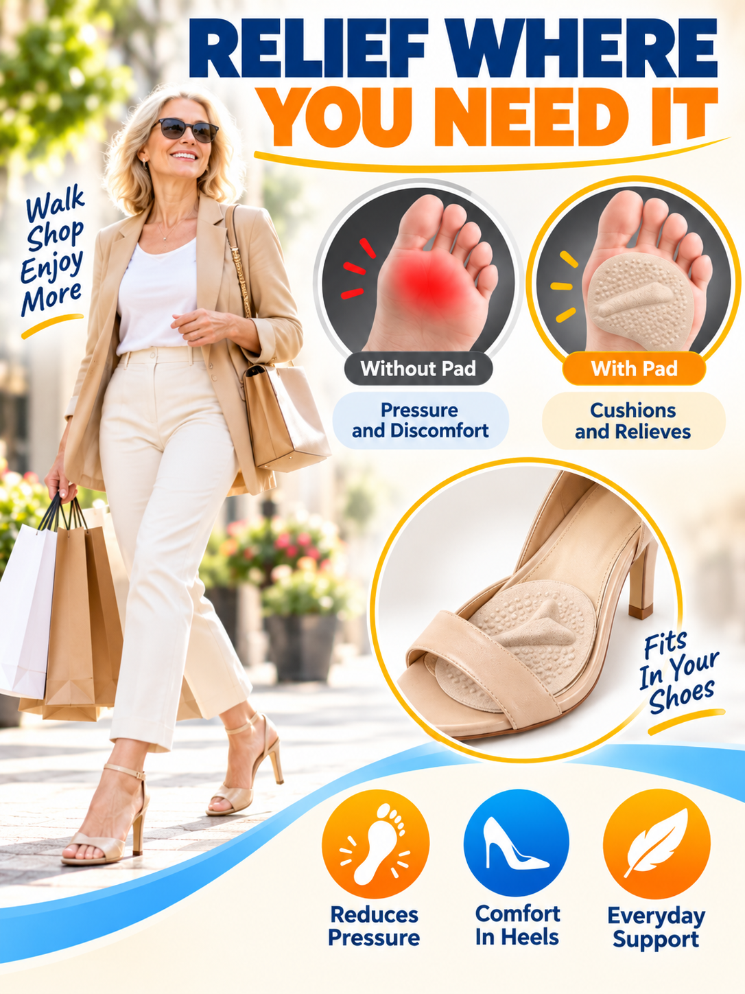 ✨ Comfort Deal – Soft Forefoot Shoe Cushions 👣 Everyday Support for Office, Walking & Long Hours 💕