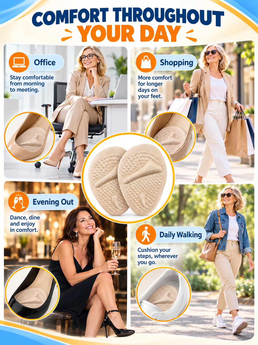✨ Comfort Deal – Soft Forefoot Shoe Cushions 👣 Everyday Support for Office, Walking & Long Hours 💕