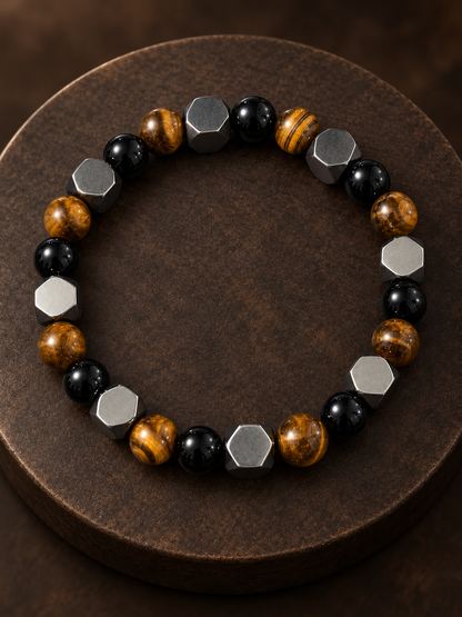 ✨ Style Special – Men’s Hematite Beaded Bracelet 🖤 Minimalist Stone Jewelry for Everyday Wear & Meaningful Gifting 🎁