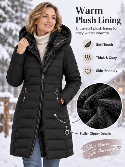 ❄️ Winter Deal – Women’s Hooded Down Coat 🧥 Warm, Windproof & Water-Resistant Outerwear for Commuting and Outdoor Adventures 🏔️