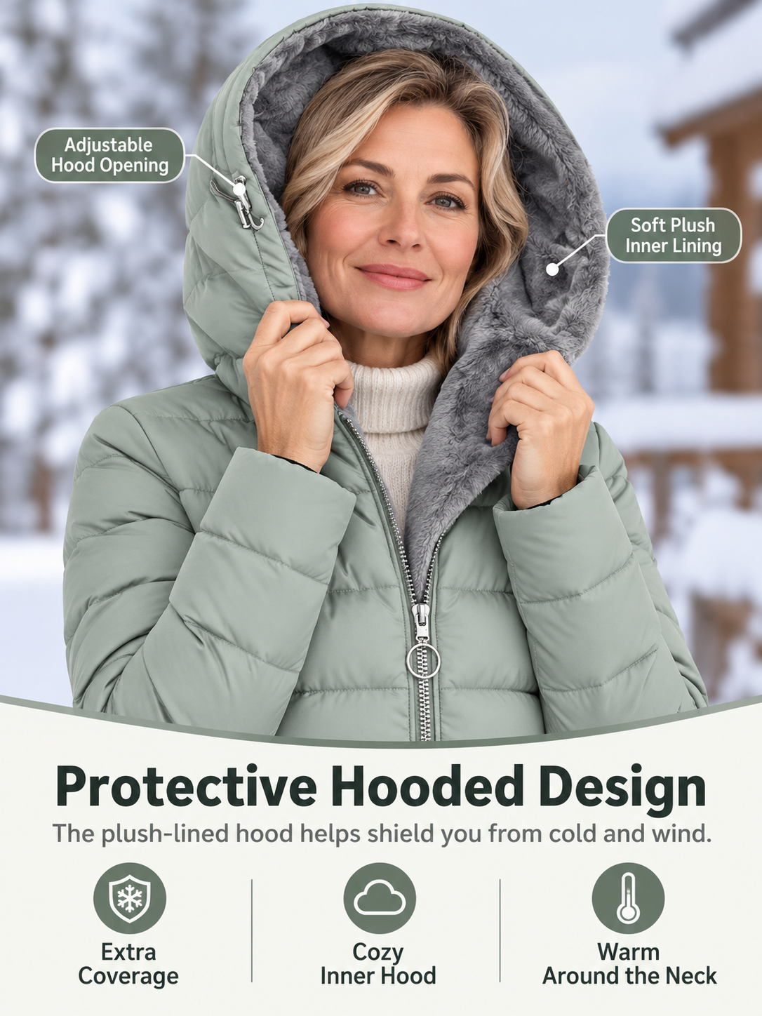 ❄️ Winter Deal – Women’s Hooded Down Coat 🧥 Warm, Windproof & Water-Resistant Outerwear for Commuting and Outdoor Adventures 🏔️