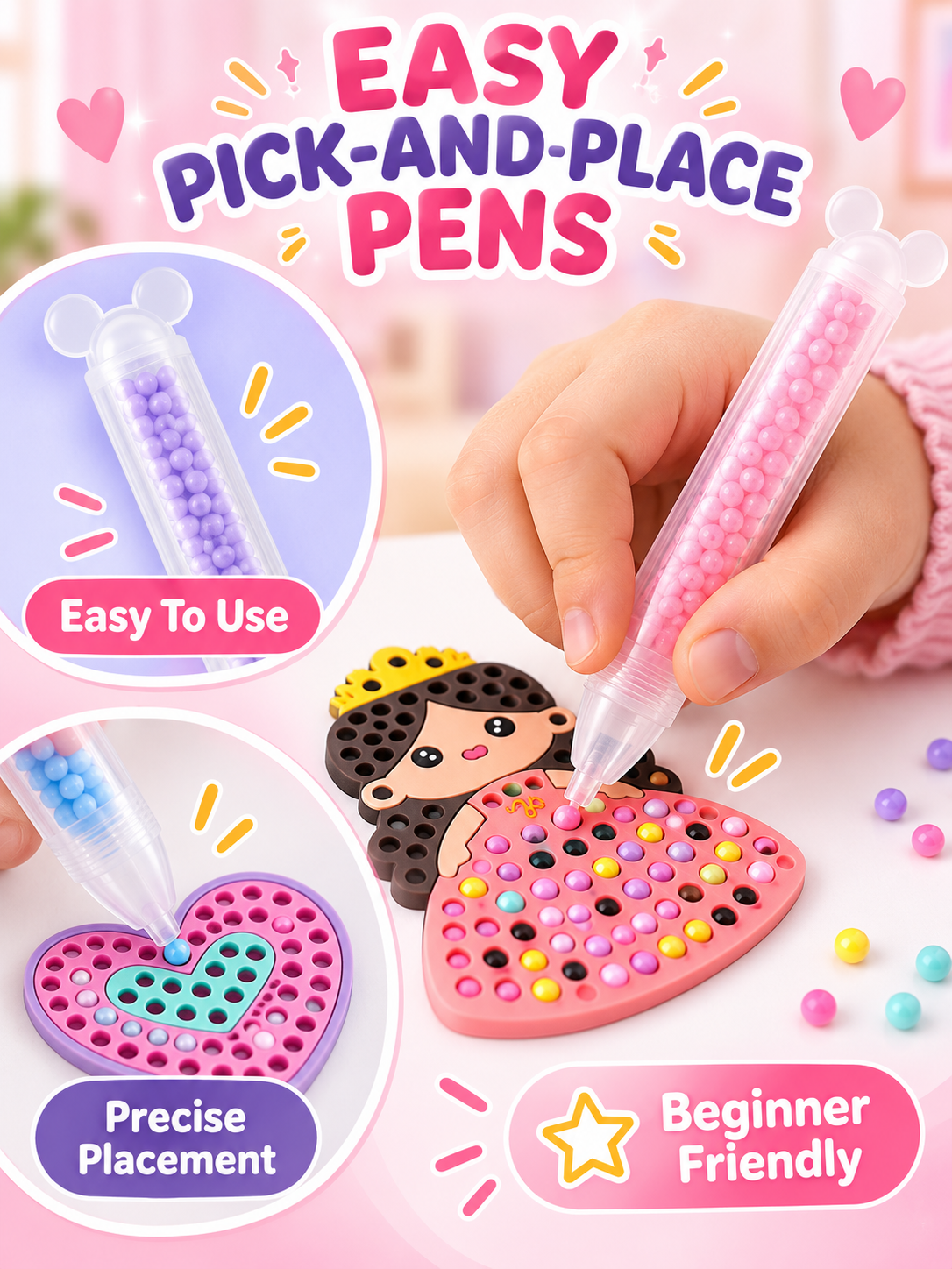 ✨ Creative Fun Deal – Kids Gem Art Pen 🎨 Easy DIY Craft Tool for Bead Painting & Parent-Child Play 💎