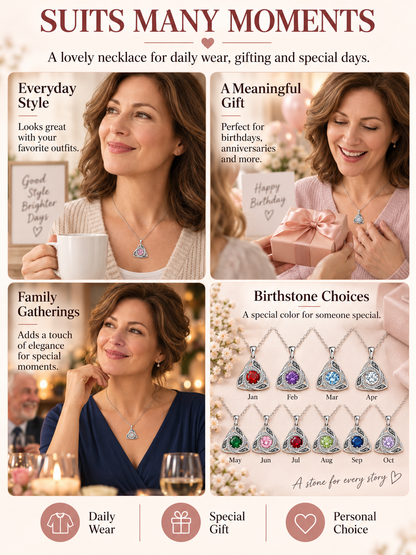 ✨ Jewelry Deal – Women’s Celtic Knot Birthstone Necklace 💎 Elegant Pendant Symbolizing Love, Faith & Unity 💕