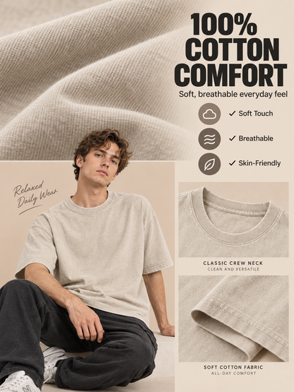 🔥 Streetwear Deal – Unisex Oversized Washed Tee 👕 Relaxed Vintage Style for Everyday Casual Looks ✨