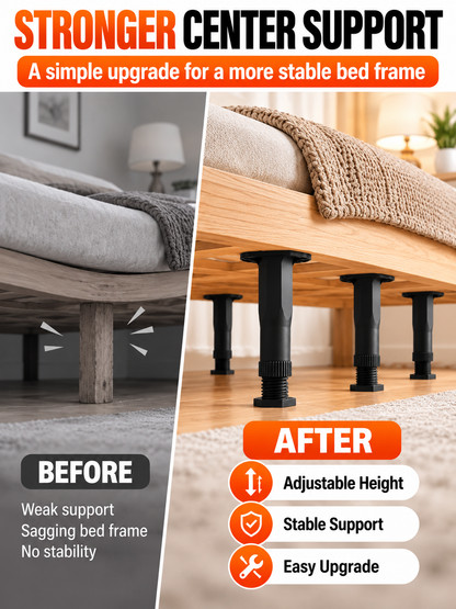 🛠️ Home Upgrade Deal – Adjustable Bed Support Feet 🏠 Heavy-Duty Reinforced Legs for Beds, Cabinets & Shelves 🔩