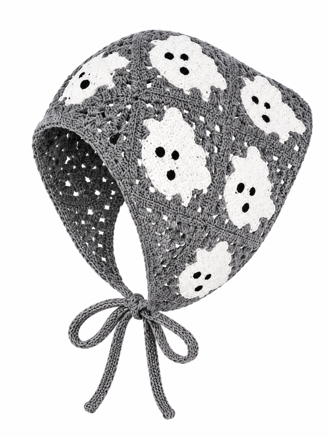 🎃 Halloween Style Deal – Boho Ghost Print Head Scarf 👻 Cute Seasonal Hair Accessory for Festive Looks 🦇